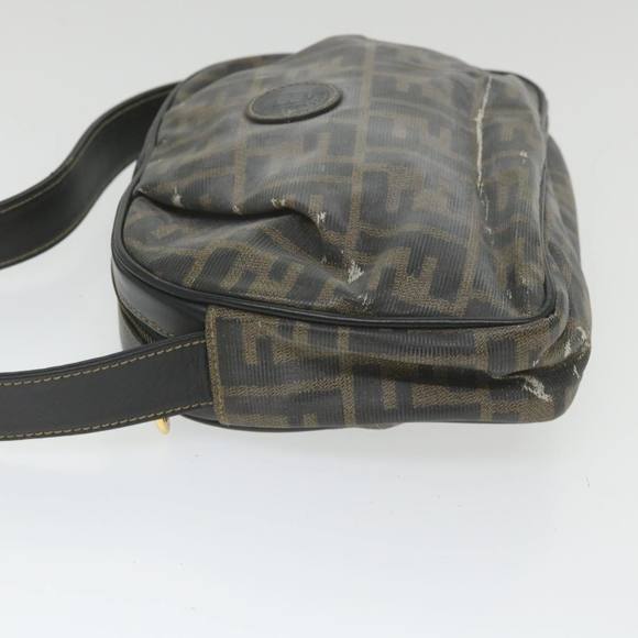 FENDI Zucca Canvas Shoulder Bag Coated Canvas Brown Auth bs9073 - Picture 3 of 16